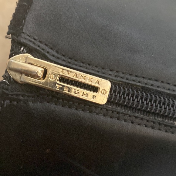 Ivanka Trump Black Leather Knee Boots 4” Zip Up - Picture 5 of 6